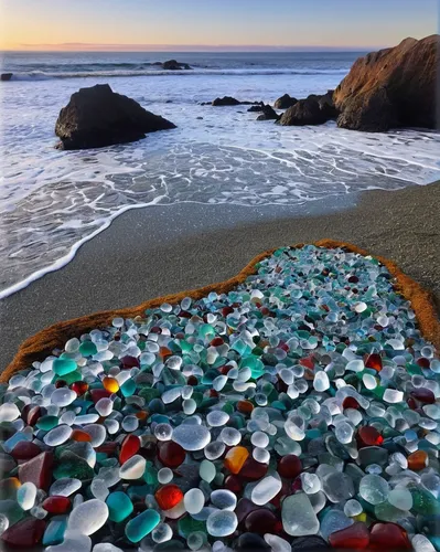 beach glass,bottle caps,tide pool,mosaic tea light,colored stones,mosaic glass,balanced pebbles,ruby beach,pebble beach,environmental art,mosaic tealight,bottle cap,zen stones,rock painting,ocean pollution,glass marbles,plastic bottles,colorful glass,fused glass,beachcombing,Illustration,Abstract Fantasy,Abstract Fantasy 02