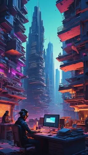 cyberpunk,cybertown,futuristic landscape,synth,cyberscene,cybercity,cyberia,cyberworld,cyberport,cityscape,computerworld,futuristic,dystopian,dystopias,cyberview,technophobia,fantasy city,dystopia,digital nomads,computer room,Art,Classical Oil Painting,Classical Oil Painting 21