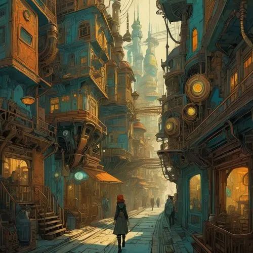 fantasy city,transistor,seregil,ancient city,medina,sci fiction illustration,kinkade,bolthole,varsavsky,casbah,world digital painting,cityscape,merida,citadels,metropolis,medieval street,layton,theed,waterdeep,martre,Conceptual Art,Sci-Fi,Sci-Fi 02