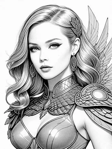 the beautiful woman from wonder world drawing is a great idea,hawkgirl,angel line art,flamebird,lilandra,zauriel,archangel,Design Sketch,Design Sketch,Detailed Outline