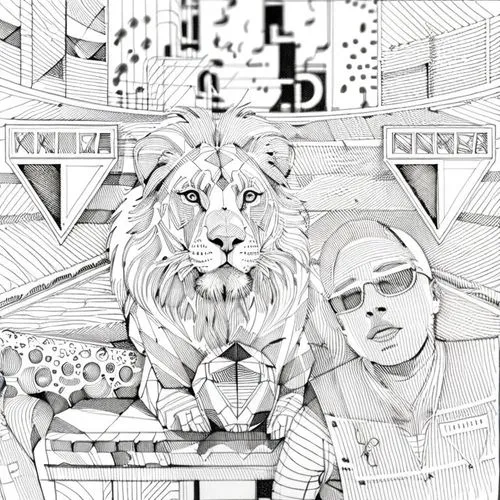 lion white,kyi-leo,coloring page,animal line art,two lion,coloring book for adults,skeezy lion,lion,lionesses,white lion,white tiger,royal tiger,liger,lion father,felidae,coloring book,mono line art,c