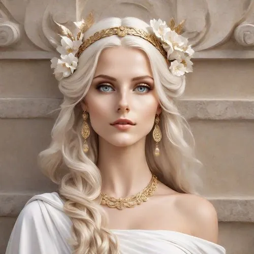 sigyn,laurel wreath,aphrodite,galadriel,daenerys,white rose snow queen,diadem,jessamine,golden wreath,circlet,diadems,ellinor,bridal jewelry,headpiece,behenna,maenad,amphitrite,amalthea,poppaea,frigga,Digital Art,Classicism