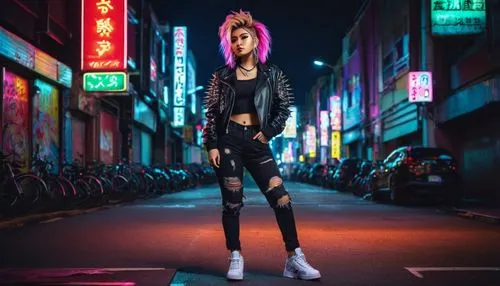 harajuku,street shot,cyberpunk,anime japanese clothing,alleycat,kda,photo session at night,tokyo,neon light,tokyo city,poki,neon lights,neon body painting,miso,urbanfetch,shibuya,neon,electropop,fashion street,street life,Illustration,Paper based,Paper Based 06