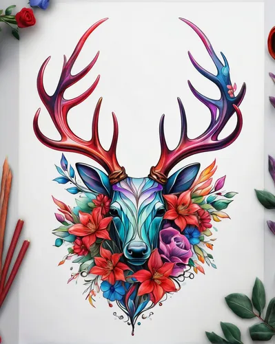 deer illustration,antlers,deer drawing,buffalo plaid antlers,stag,deer head,glowing antlers,wreath vector,watercolor wreath,christmas deer,manchurian stag,floral wreath,winter deer,deer,buffalo plaid deer,deer bull,taurus,flower animal,dotted deer,deer in tears,Photography,Artistic Photography,Artistic Photography 03