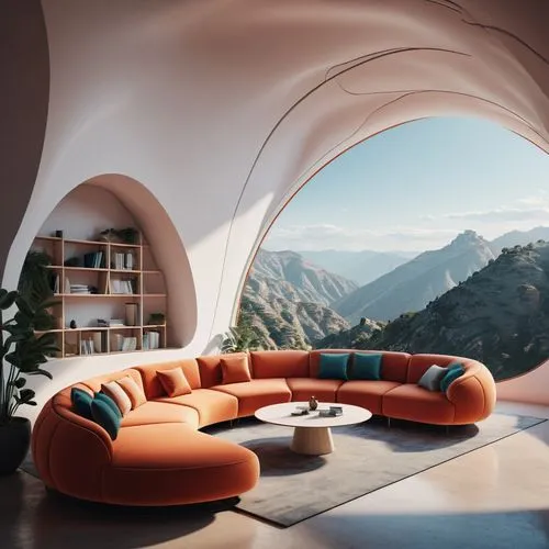 sky apartment,roof domes,living room,livingroom,apartment lounge,great room,igloos,modern living room,igloo,earthship,futuristic architecture,interior design,alpine style,house in the mountains,beautiful home,dreamhouse,chaise lounge,roof landscape,ufo interior,house in mountains,Photography,Documentary Photography,Documentary Photography 08