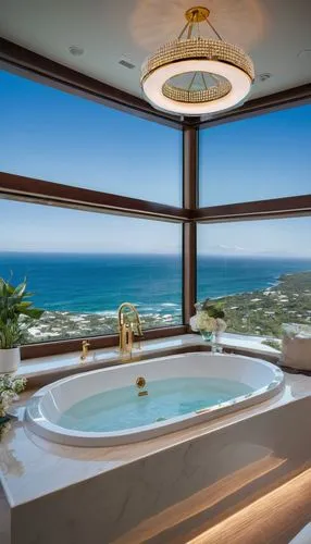 luxury bathroom,ocean view,oceanview,luxury,luxury home interior,bathtub,luxurious,oceanfront,luxury property,jacuzzi,window with sea view,great room,bathtubs,luxuriously,plettenberg,tub,luxury hotel,luxury real estate,bath room,luxury suite,Illustration,Realistic Fantasy,Realistic Fantasy 45