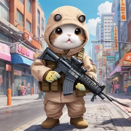 pubg mascot,hk,kawaii panda,chinese panda,free fire,russkiy toy,harajuku,shooter game,tactical,wuhan''s virus,game art,sniper,mercenary,kawaii pig,panda,cute cartoon character,kawaii animals,terrorist,io,round kawaii animals,Illustration,Japanese style,Japanese Style 01