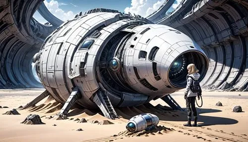 wheatley,capsule,sidonia,spaceport,accelerator,colonist,nacelle,heavy object,sci fiction illustration,technosphere,futuristic landscape,scifi,xeelee,sandworm,homeworlds,moonbase,asteroid,spaceship space,extrasolar,calibrations,Anime,Anime,Traditional