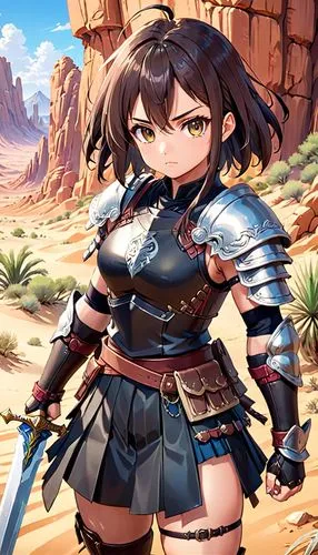 desert background,swordswoman,female warrior,dacia,morgan,monsoon banner,negev desert,ephedra,meteora,merzouga,kosmea,desert fox,serrated blade,ashitaba,portrait background,artemisia,samurai fighter,kayenta,erika,sonoran,Anime,Anime,Traditional