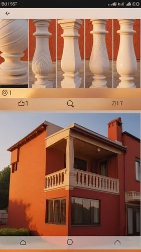 a close-up shot of a house with intricate details and red brick windows. The house is painted to a perfect fit, with intricate details etched into its wooden exterior. A small staircase leads up to th