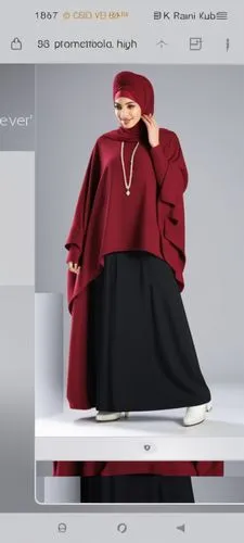 Wool design For Muslim hijab digital drawing with 3d with blain velvet design and long skirt with winter design wool design with fur with 8k,an image of a woman in a black and red outfit,fashion vecto