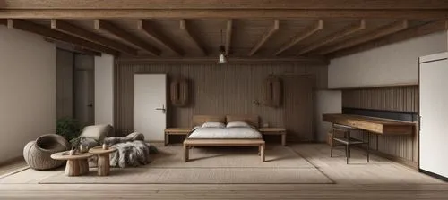 japanese-style room,bedroom,loft,modern room,scandinavian style,wooden sauna,an apartment,apartment,danish room,danish furniture,3d rendering,attic,ryokan,shared apartment,children's bedroom,sleeping 