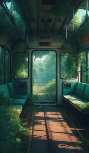 abandoned bus,railway carriage,green train,disused trains,train ride,the bus space,Conceptual Art,Fantasy,Fantasy 32