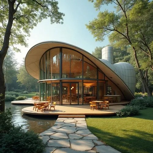 summer house,pool house,forest house,mid century house,house by the water,house with lake,Photography,General,Realistic