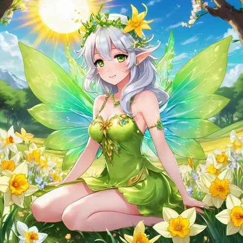 spring leaf background,flower fairy,spring background,fairy,butterfly background,garden fairy,faerie,ostara,aurora butterfly,yggdrasil,fae,springtime background,fairie,fairies,fairy queen,titania,spring unicorn,anjo,butterfly green,inotera,Illustration,Japanese style,Japanese Style 03