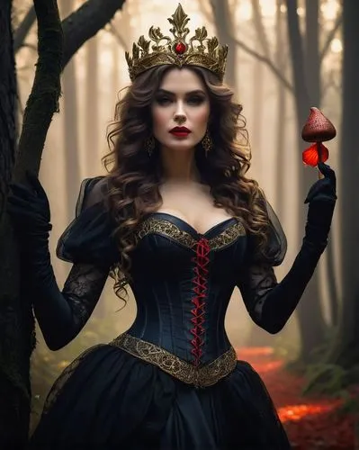 queen of hearts,black queen,dhampir,scarlet witch,gothel,gothic woman,noblewoman,vampire woman,queen of the night,emperatriz,fantasy woman,fantasy picture,fairy queen,fairy tale character,boudria,celtic queen,hecate,carmilla,serpentina,red riding hood,Conceptual Art,Oil color,Oil Color 11