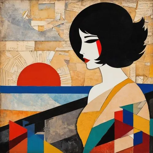 art deco woman,savoye,giorgini,musidora,farrokhzad,mcfetridge,Art,Artistic Painting,Artistic Painting 46