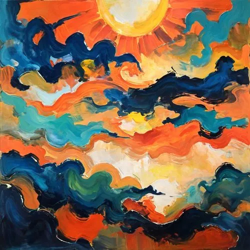 orange sky,coast sunset,abstract watercolor,sun,sunburst background,sun in the clouds,layer of the sun,stratocumulus,watercolor background,gouache,sunrise in the skies,sky clouds,sunset,sunrises,sky,mountain sunrise,fire on sky,dusk background,autumn sky,sunset glow,Conceptual Art,Oil color,Oil Color 20