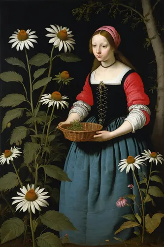 girl picking flowers,woman holding pie,girl with bread-and-butter,girl with cereal bowl,girl in flowers,woman with ice-cream,marguerite,girl in the garden,woman drinking coffee,girl picking apples,woman eating apple,picking flowers,cloves schwindl inge,holding flowers,girl with a wheel,bornholmer margeriten,woman playing,sunflowers in vase,girl in the kitchen,girl with cloth,Art,Classical Oil Painting,Classical Oil Painting 26