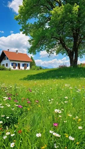 meadow landscape,home landscape,landscape background,spring background,springtime background,background view nature,summer meadow,dandelion meadow,farm background,green landscape,rural landscape,spring meadow,green meadow,flower meadow,flowering meadow,nature landscape,idyllic,dandelion field,summer cottage,country cottage,Photography,General,Realistic