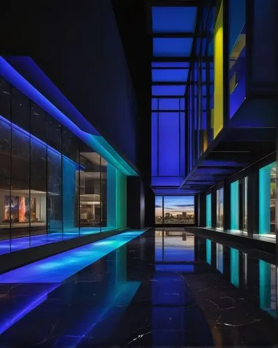 futuristic art museum,aqua studio,glass wall,baladiyat,saadiyat,rotana,blue room,vdara,autostadt wolfsburg,mercedes museum,dubai,dhabi,lightpainting,abu dhabi,kaust,blue hour,doha,night shot,contemporary,vmfa,Illustration,Paper based,Paper Based 28