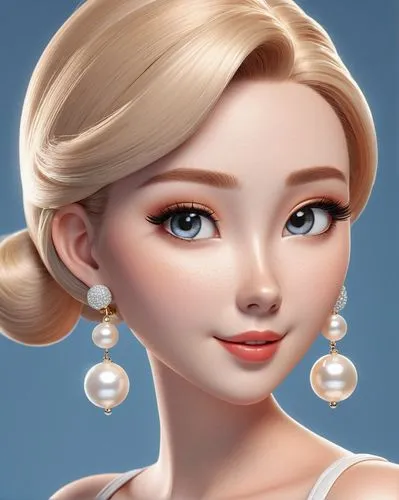 princess' earring,elsa,earrings,princess anna,doll's facial features,rapunzel,pearls,pearl necklaces,pearl necklace,earring,love pearls,natural cosmetic,barbie,princess sofia,cute cartoon character,stylized macaron,cynthia (subgenus),cinderella,3d model,jasmine,Unique,3D,3D Character