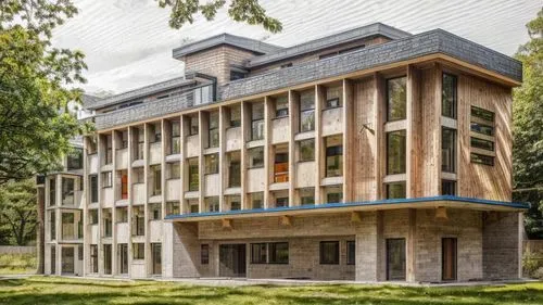 appartment building,north american fraternity and sorority housing,house hevelius,dessau,wooden facade,stuttgart asemwald,dormitory,timber house,eco-construction,ludwig erhard haus,prefabricated build