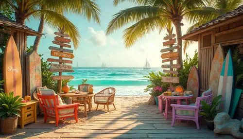 beach restaurant,cabana,tropical beach,beachfront,beach bar,margaritaville,dream beach,beach landscape,beach resort,seaside resort,cabanas,beach chairs,beach hut,beach scenery,paradise beach,paradisus,caribbean beach,beach furniture,tropical house,seaside view,Photography,General,Realistic