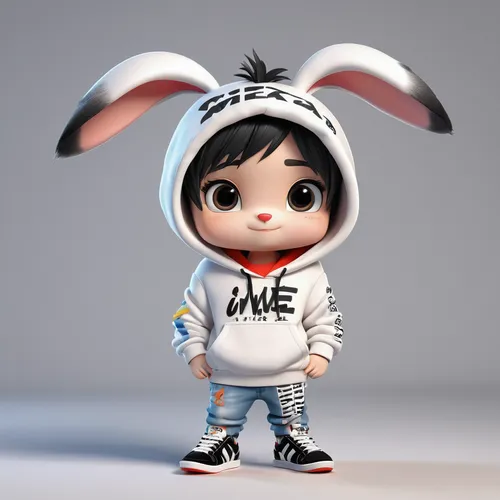 cute cartoon character,bunny,little bunny,pubg mascot,little rabbit,hoodie,white bunny,onesie,no ear bunny,3d figure,tracksuit,white rabbit,rabbit,3d model,deco bunny,funko,cute cartoon image,minie,artist doll,anime japanese clothing,Unique,3D,3D Character