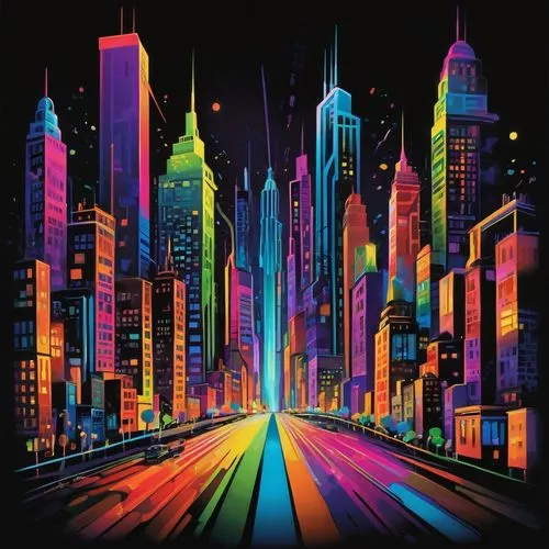 colorful city,city highway,superhighways,megapolis,megacities,cityscapes,Conceptual Art,Daily,Daily 24