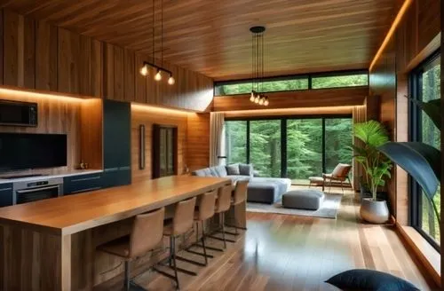 wood casework,modern kitchen interior,modern kitchen,interior modern design,kitchen design,mid century house,bohlin,paneling,cabinetry,kitchen interior,contemporary decor,cabin,prefab,dark cabinetry,t