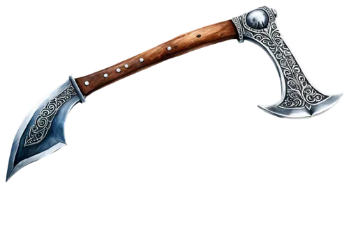 dane axe,hatchet,hunting knife,bowie knife,serrated blade,axe,a hammer,throwing axe,tomahawk,machete,claw hammer,ranged weapon,herb knife,pickaxe,butcher ax,broadaxe,sward,scabbard,stonemason's hammer,hand shovel,Illustration,Paper based,Paper Based 24