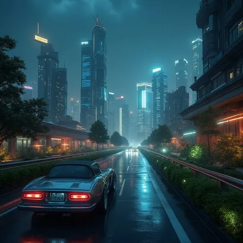 guangzhou,shanghai,makati,city at night,autopia,city highway,Conceptual Art,Sci-Fi,Sci-Fi 04