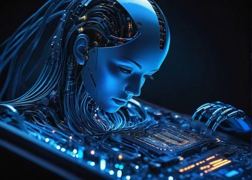 girl at the computer,cyberangels,cyberdog,cybernetically,ai,programadora,fembot,cybernetic,cyberia,transhuman,mother board,cybertrader,cyberian,artificial intelligence,cortana,technological,cyborg,synth,cyber,binti,Illustration,Realistic Fantasy,Realistic Fantasy 30