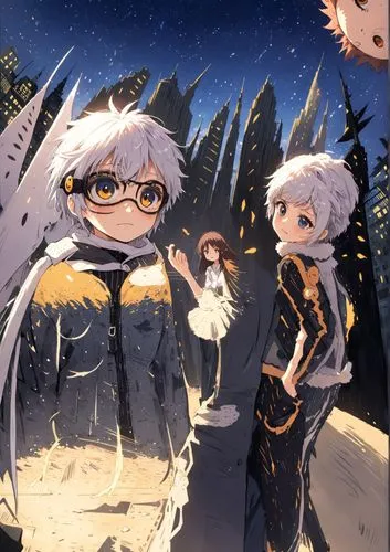 peko,neidan,helilan,shimoff,prussia,christmas angels,Anime,Anime,Traditional