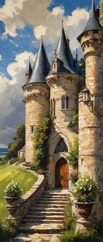 castle keep,knight's castle,fairy tale castle,medieval castle,castle,castletroy,fairytale castle,castledawson,castleguard,castlelike,castle of the corvin,nargothrond,gatehouses,fantasy landscape,knight village,castel,summit castle,chateau,templar castle,city gate,Conceptual Art,Oil color,Oil Color 10