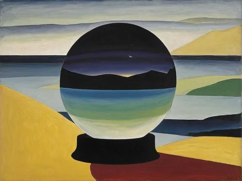 Through a hazy mist, the crystal ball shows a glimpse of a long-lost treasure.,painting easter egg,beach ball,olle gill,century egg,painted eggshell,large egg,dali,eggcup,easter bell,el salvador dali,