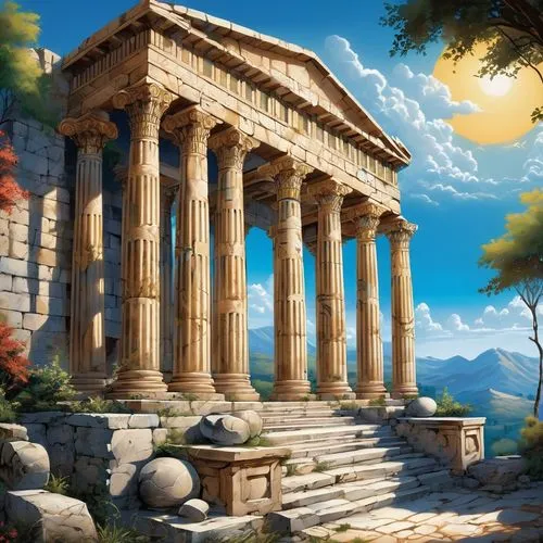 greek temple,artemis temple,acropolis,delphi,temple of diana,roman temple,temple of poseidon,panagora,artena,temple of hercules,capitolium,segesta,herakleion,delos,ephesus,parthenon,kythnos,akropolis,the parthenon,erechtheus,Conceptual Art,Graffiti Art,Graffiti Art 09