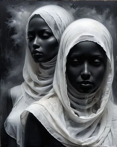 nubians,sudanese,tuaregs,moors,priestesses,nigeriens,beautiful african american women,african art,malians,tuareg,hausaland,african masks,veils,senegambian,cheikh,porcelain dolls,white figures,chadians,mouride,rankin,Illustration,Realistic Fantasy,Realistic Fantasy 17