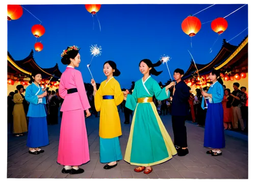 lanterns,chuseok,japanese paper lanterns,geishas,fairy lanterns,mid-autumn festival,tanabata,krathong,hanfu,guobao,angel lanterns,hanbok,japanese umbrellas,spring festival,obon,pallonji,qibao,ao dai,korean culture,furin,Art,Artistic Painting,Artistic Painting 09