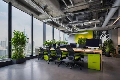 Modern BMA Studio, futuristic architectural planning, minimalist design, sleek lines, steel frames, glass walls, LED lighting, urban cityscape, skyscraper backdrop, rooftop garden, lush greenery, wood