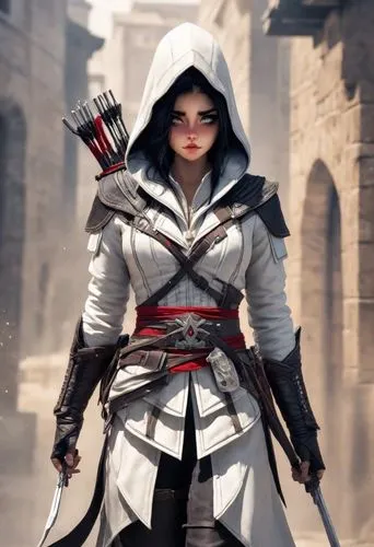 assassin,swordswoman,templar,inquisitor,auditore,female warrior,Photography,Cinematic