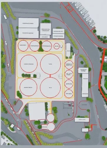 yüklenen fotoğraf bir tesisin krokisidir  iş sağlığı ve güvenliği gerekliliklerine göre krokiyi düzenle içerisinde toplanma alanları ve acil kaçış yolları belli olsun,aerotropolis,europan,parking lot 