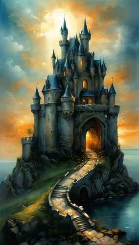 fairy tale castle,fantasy picture,castle of the corvin,fairytale castle,fantasy art,knight's castle,Conceptual Art,Daily,Daily 32