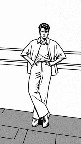 a black and white drawing of a man standing on a sidewalk,taijiquan,xingyiquan,rotoscoped,mazzuchelli,baguazhang,pheidippides,Design Sketch,Design Sketch,Rough Outline