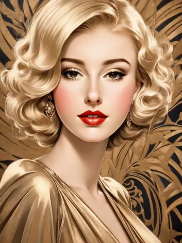 art deco woman,art deco background,blonde woman,golden haired,blond girl,portrait background,mary-gold,fashion illustration,blonde girl,gold filigree,vintage makeup,fashion vector,gold color,vintage woman,gold paint stroke,gold foil art,gold paint strokes,gold lacquer,the blonde in the river,art deco