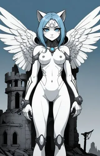 cyberangels,tatsunoko,aegaleo,angel statue,angelman,garuda