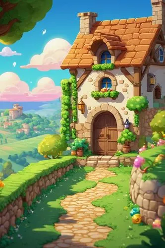 kirkhope,cartoon video game background,knight village,fairy village,vinpearl land,sylvania,maplestory,flavigny,home landscape,beautiful home,shire,butka,fairy tale castle,country estate,bongha,idyllic,meteora,background with stones,dreamhouse,canterville,Unique,Pixel,Pixel 02