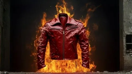 firetrap,horsehide,jacket,manteau,leathers,fire background