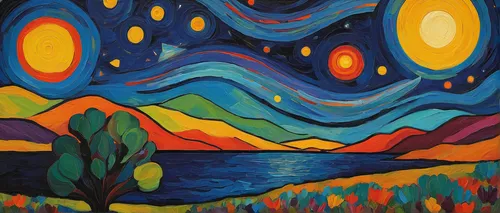 indigenous painting,uluru,khokhloma painting,starry night,oil on canvas,meteor rideau,panoramical,cosmos field,meteor,moon valley,pachamama,solar field,salt meadow landscape,desert landscape,detail shot,oxbow lake,mushroom landscape,planet alien sky,psychedelic art,cosmic eye,Art,Artistic Painting,Artistic Painting 36